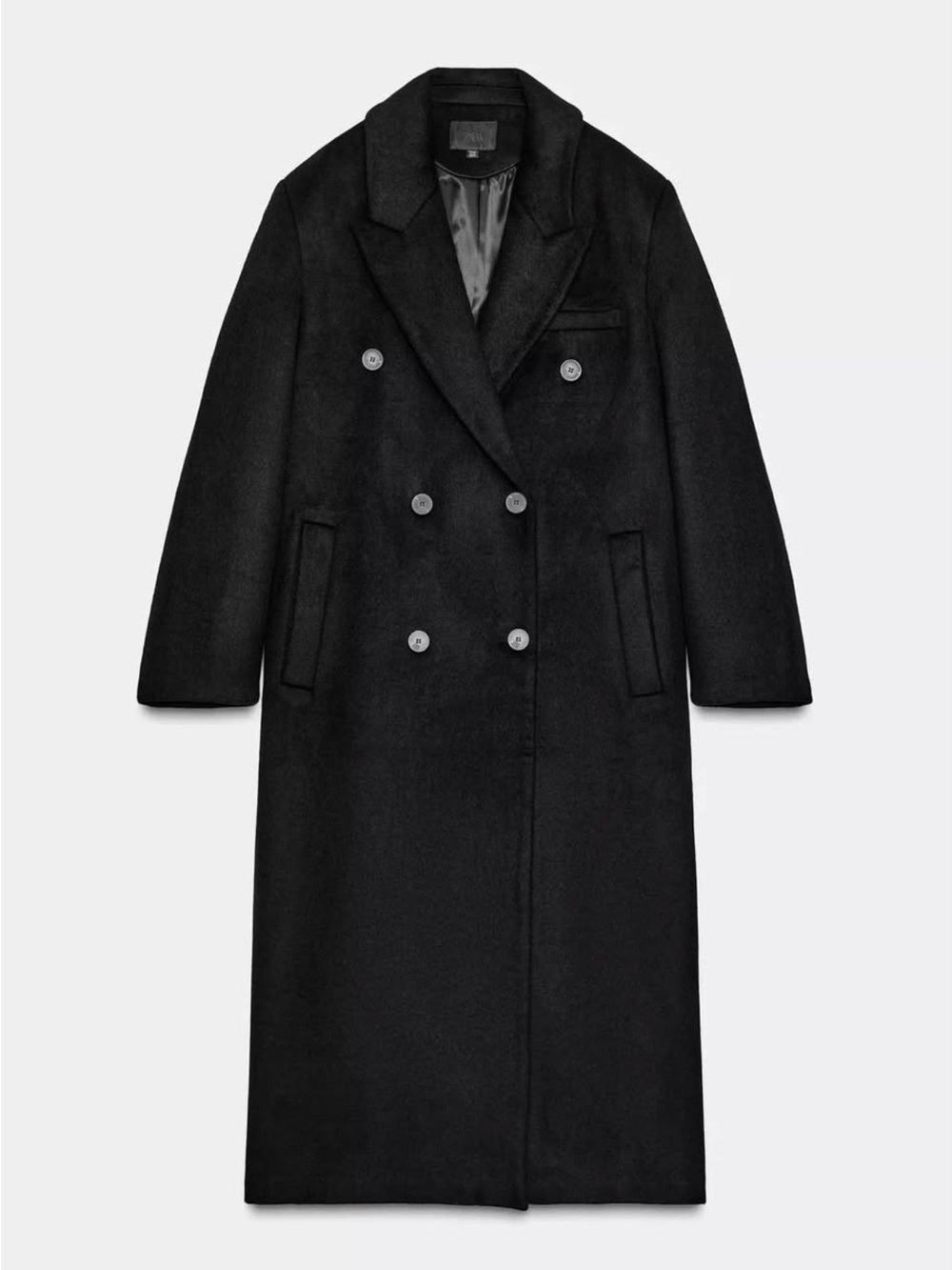 ZARA EXTRA LONG WOOL BLEND COAT, size M